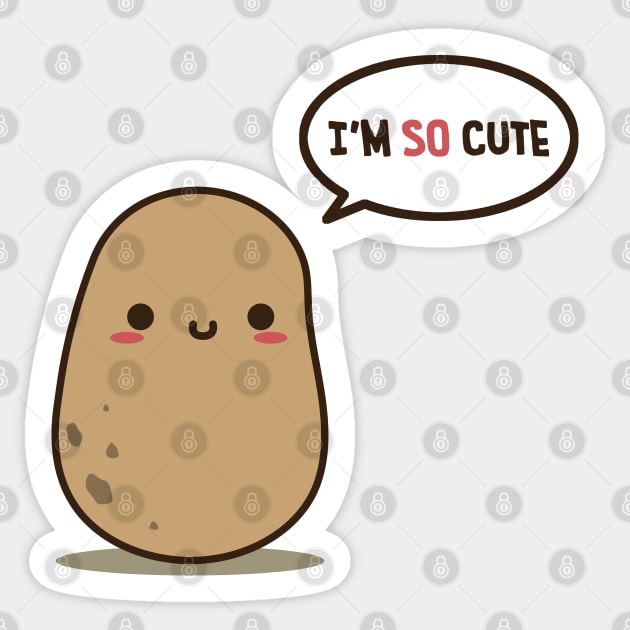 I'm so cute potato Sticker by clgtart